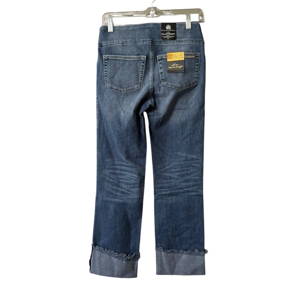Rock & Republic Denim Rx The Slimming Cure Cuff Jeans Women Sz 4 Cuff Bottom NWT - Picture 2 of 15